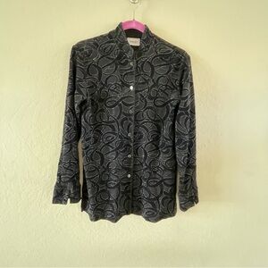 Chico's Black Paisley Blazer Lightweight Jacket